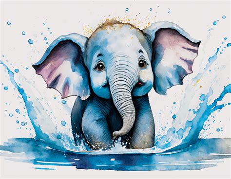 Elephant Watercolor Painting Free Stock Photo - Public Domain Pictures