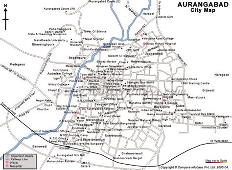 Aurangabad City Map. Aurangabad, Maharashtra, India. | Aurangabad, Map, City map