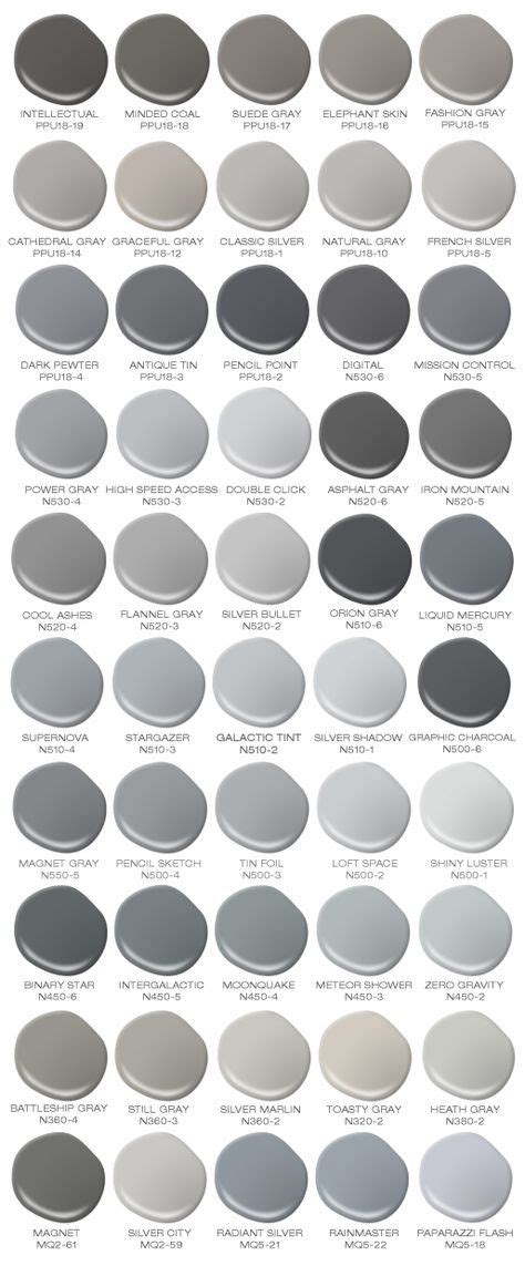 BEHR’s 50 Shades of Grey | Colors | House colors, Paint shades, Grey paint colors
