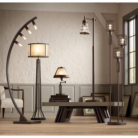 Averill Park Industrial Downbridge Bronze Floor Lamp - #1G324 | Lamps Plus Farmhouse Floor Lamps ...