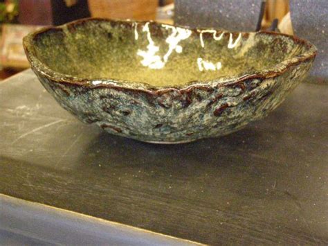 Stoneware Pottery Handbuilt Serving Bowl Black Waterfall | Etsy ...