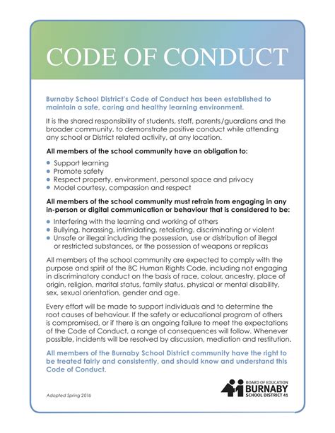 Code of Conduct | Aubrey Elementary School