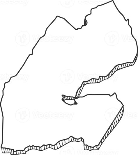 Hand Drawn of Djibouti 3D Map 12628322 PNG