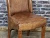 Tan leather dining chair - classic design in beautiful buffalo leather