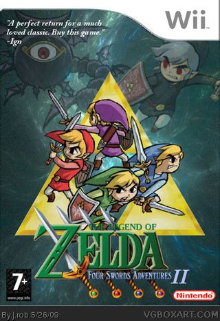 The Legend Of Zelda: Four Swords Adventures II Wii Box Art Cover by j.rob