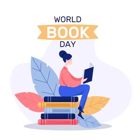 Flat design world book day event theme | Free Vector