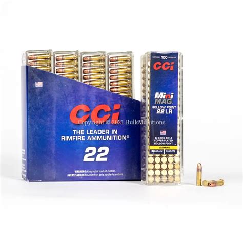 22 Long Rifle Ammo For Sale - 36gr CPHP - CCI Mini-Mag - 5000 Rounds