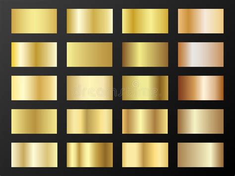 Gold and Bronze Gradients Vector Mega Set. Metallic Gold Foil Texture ...