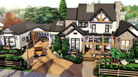 Basegame Modern Farmhouse | The Sims 4 - Speed Build (NO CC) | Sims ...