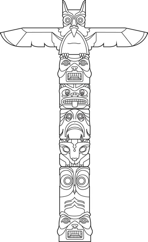 34 Awesome totem pole drawing images | Native american totem poles ...