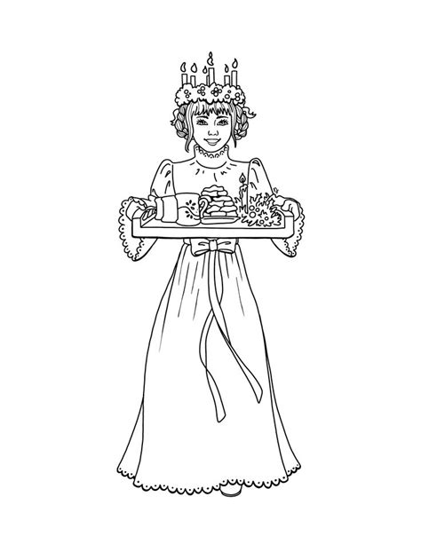 American Girl Kirsten Larson St. Lucia Coloring Page for Kids | Coloring pages, Coloring pages ...