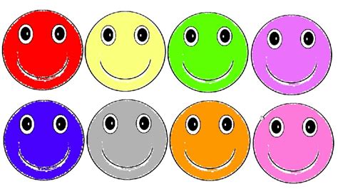 Learn Colours With Smiley Faces Colouring Page - YouTube