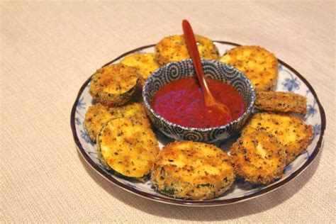 Fried Zucchini with Tomato Dipping Sauce