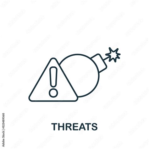 Threats icon. Monochrome simple line Harassment icon for templates, web ...