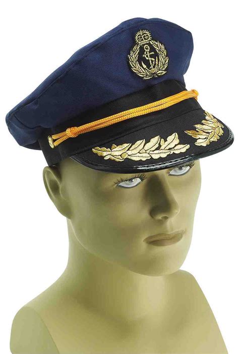 BLUE CAPTAIN NAVY SAILOR HAT Officer Uniform Adult Cap Naval Ship Police Yacht | eBay