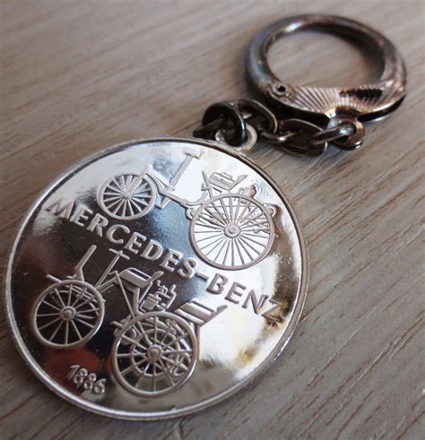 Vintage MERCEDES BENZ Keychain (coin) .800 Silver, Daimler- Benz, First ...