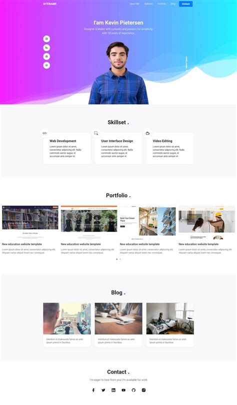 Personal Website Templates Bootstrap