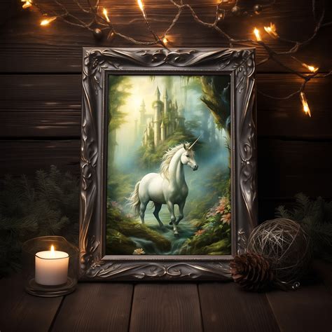 Enchanting Unicorn Fine Art Print, Dark Aesthetic Art, Dark Fantasy, Unicorn Painting, Fantasy ...