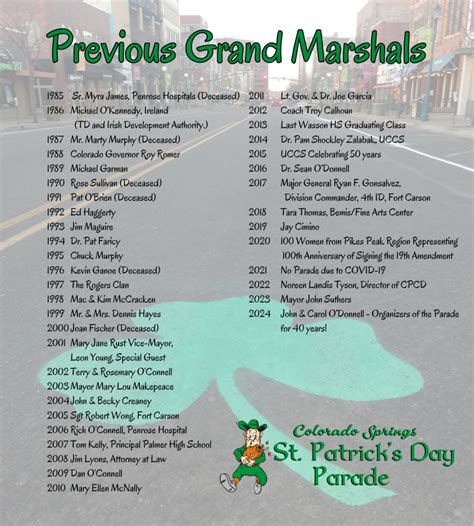 Grand Marshal – CS St. Patrick's Day Parade