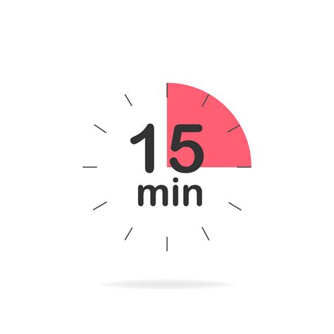 15 minutes timer. Stopwatch symbol in flat style. Isolated vector illustration 27608637 Vector ...