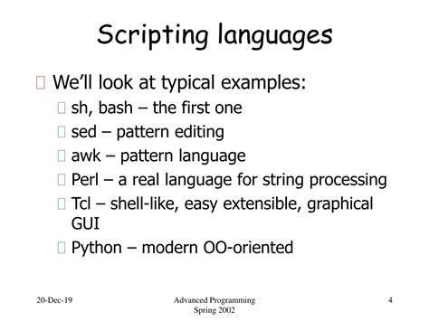 PPT - Scripting Languages PowerPoint Presentation, free download - ID:9152322