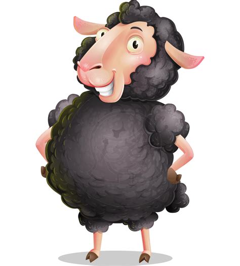 Black Sheep Cartoon Vector Character | GraphicMama | Sheep cartoon, Cartoons vector, Character ...