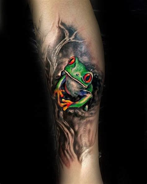 50 Tree Frog Tattoo Designs For Men - Amphibian Ink Ideas