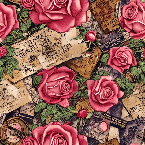 Vintage Rose Pattern · Creative Fabrica