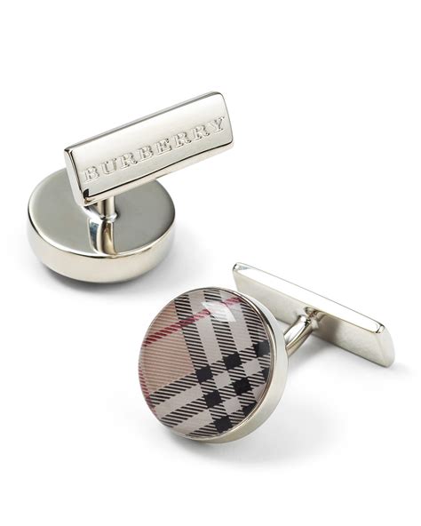 Burberry London Round Enamel Check Cufflinks | Bloomingdale's