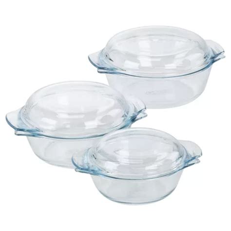 Buy Pyrex 3 piece Glass Casserole Dish Set with Lids from our Ovenware ...