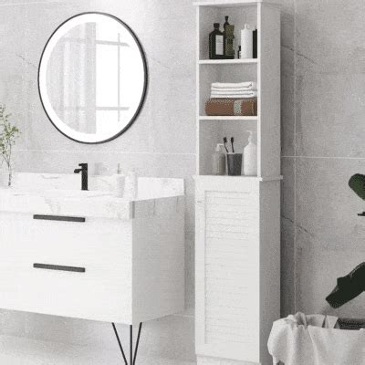 Slim & Tall bathroom Floor Storage Cabinets Freestanding | Aosom.com