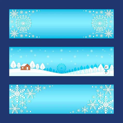 Gradient Blue Winter Wonderland Banner Set 1413448 Vector Art at Vecteezy