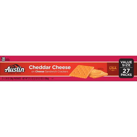 Austin Sandwich Crackers Cheddar Cheese on Cheese Crackers - Shop Crackers & Breadsticks at H-E-B