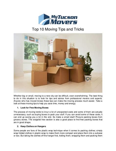 Top 10 Moving Tips and Tricks