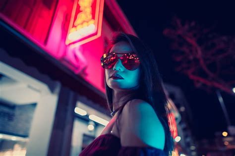 HD wallpaper: Models, Brunette, Girl, Neon, Sunglasses, Woman ...