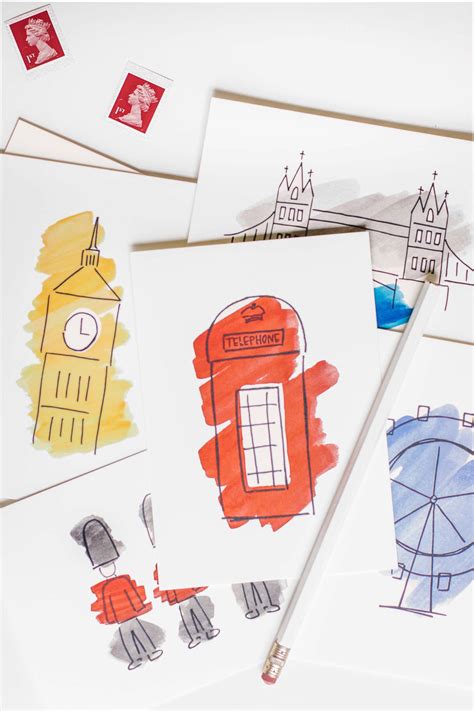 London Postcard Set - Delightful watercolor gifts and souvenirs ...