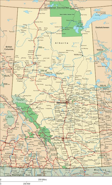 Alberta Map - Detailed Map of Alberta Canada