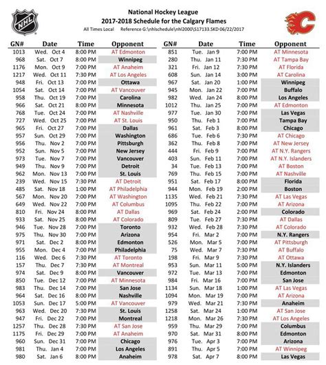 Calgary Flames Home Schedule 2022 23Printable - Printable Schedule