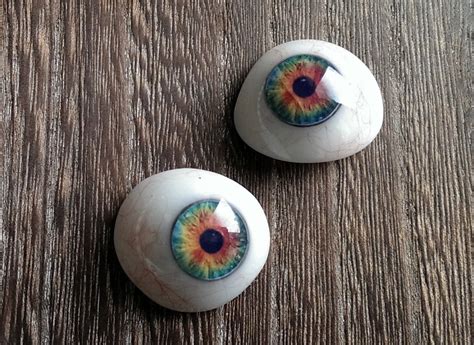 pair of Glass Eyes Realistic Human Prosthetics rainbow