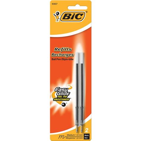 BIC, BICMRCP2BK, Easy Glide 1.0mm Ball Pen Refills, 2 / Pack - Walmart ...