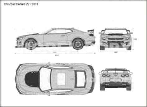 Chevrolet Camaro ZL1 '2019 - 2D drawing (blueprints) - 64982 - Model ...