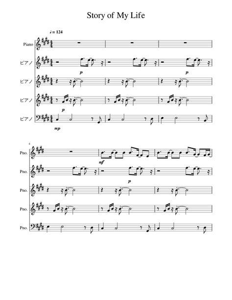 Story of My Life Sheet music for Piano | Download free in PDF or MIDI ...