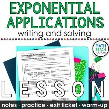 Exponential Applications Lesson by Math Beach Solutions | TpT