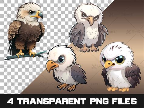 Baby Bald Eagle Clipart Cute Animals PNG Forest Nursery - Etsy