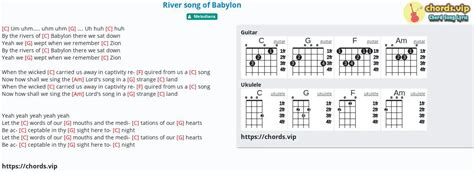 Hợp âm: River song of Babylon - cảm âm, tab guitar, ukulele - lời bài hát | chords.vip