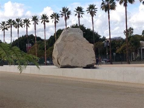 Levitated Mass by artist Michael Heizer installed at LACMA on a ...