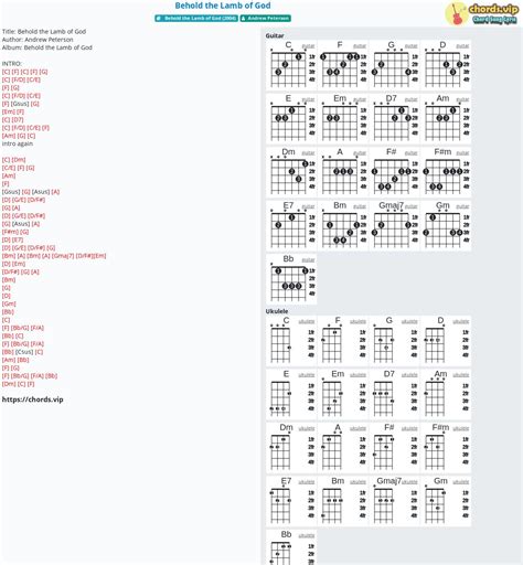 Chord: Behold the Lamb of God - tab, song lyric, sheet, guitar, ukulele | chords.vip