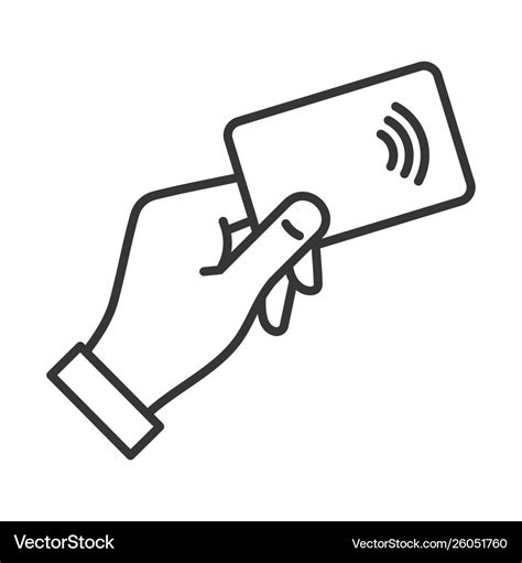 Hand with nfc payment credit card icon Royalty Free Vector