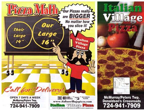 Italian Village Pizza Menu, Menu untuk Italian Village Pizza, McMurray, Pittsburgh - Urbanspoon ...