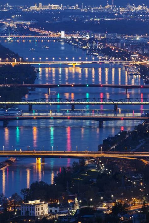 Bridges on Danube River in Vienna Stock Image - Image of downtown, cityscape: 71942401